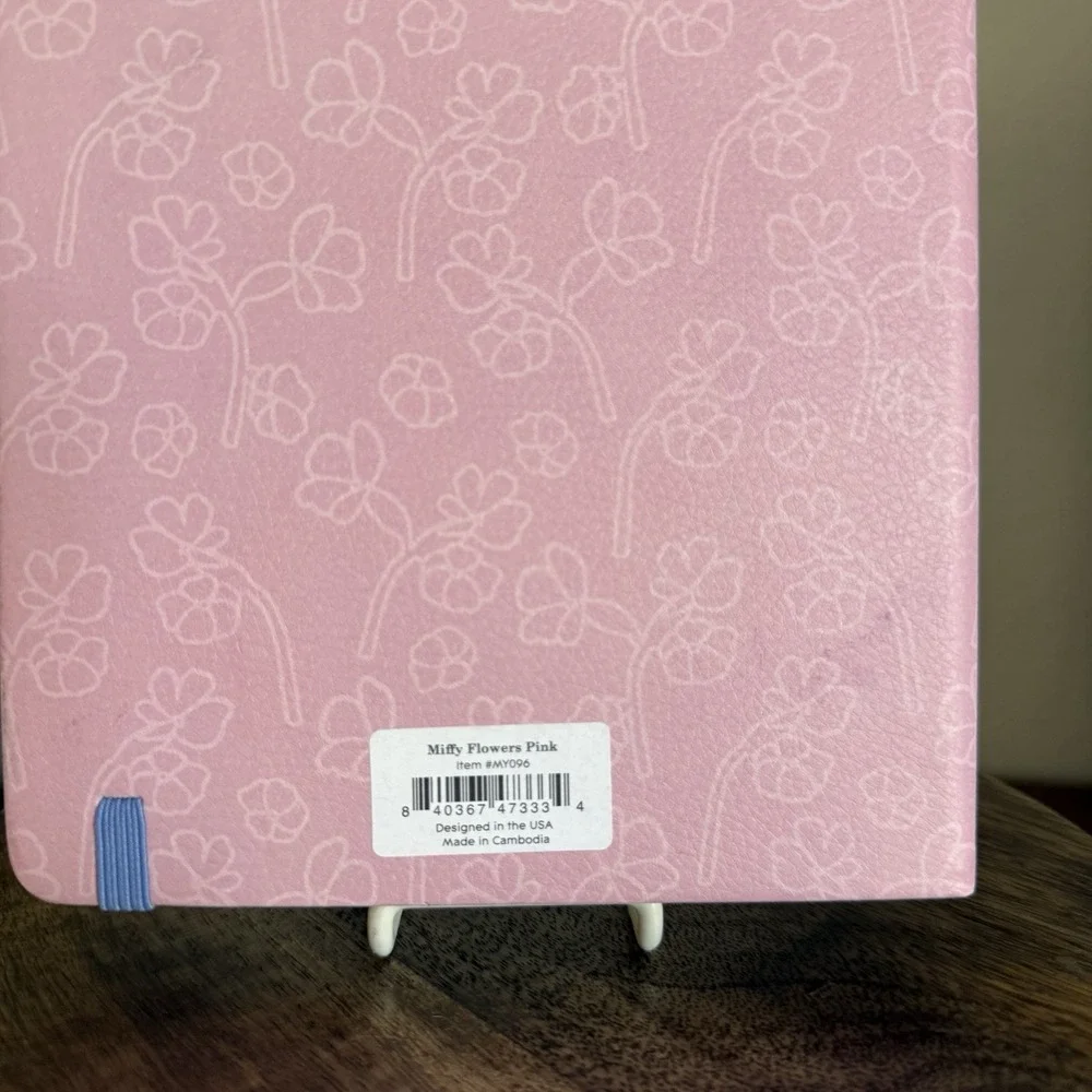MIFFY Flowers Pink Casebound Notebook 176 Lined Pages Hardcover Journal Sakura